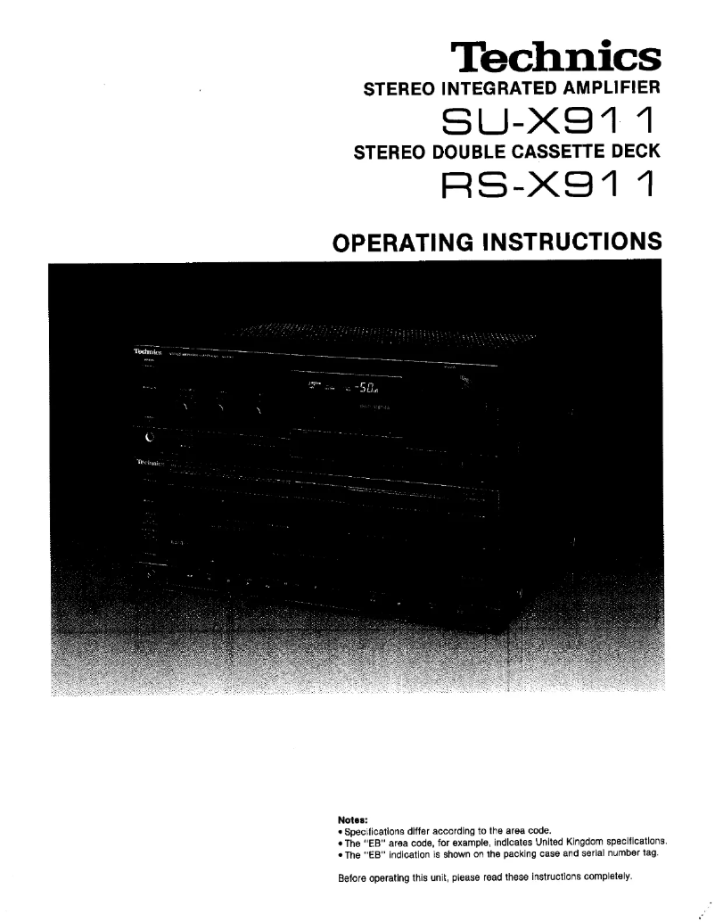 First page image of the manual for RS-X911