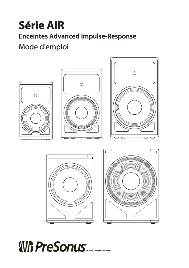 Page 1 of the manual User Manual PreSonus AIR15