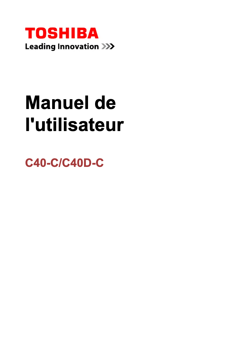 First page image of the manual for Satellite C40-C
