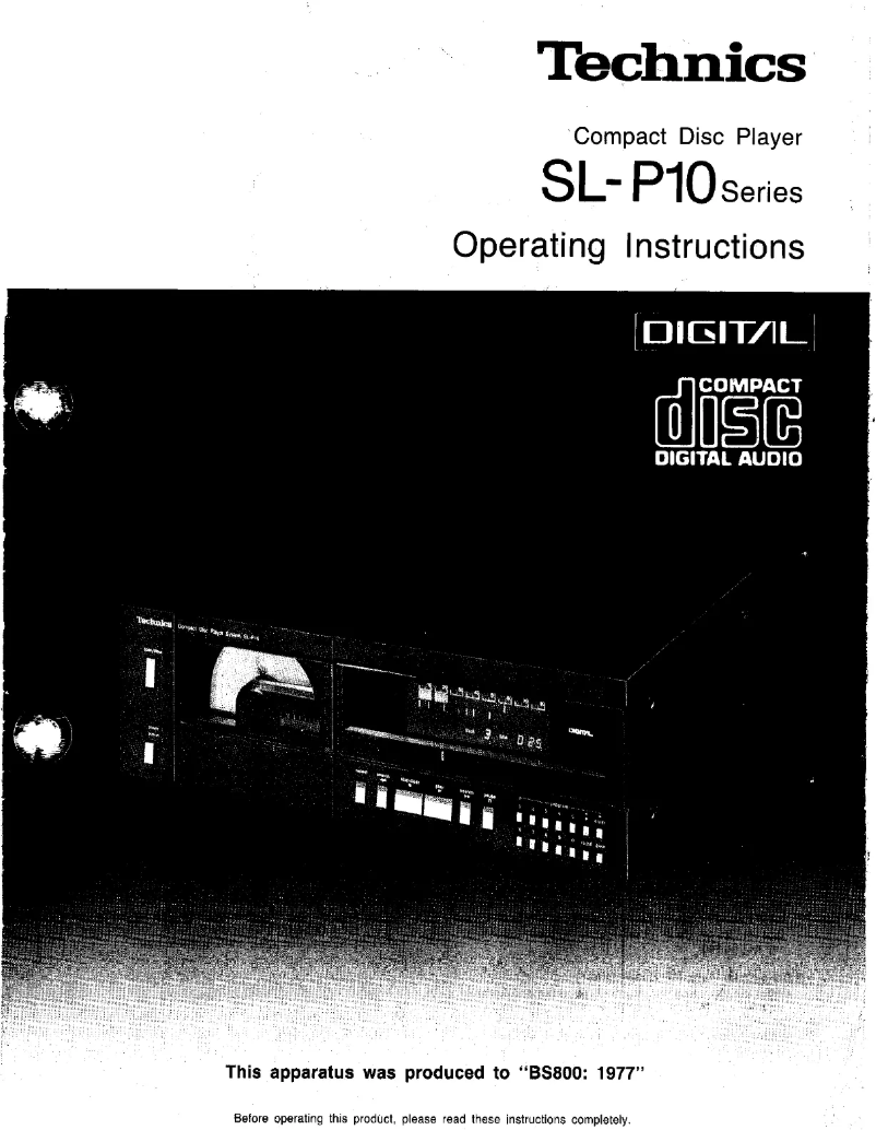 First page image of the manual for SL-P10