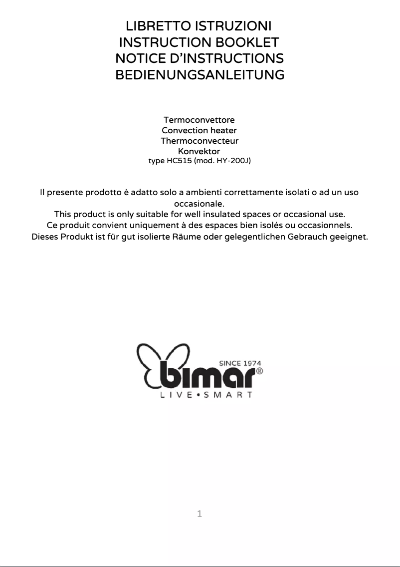 Page 1 of the manual User Manual Bimar HC515