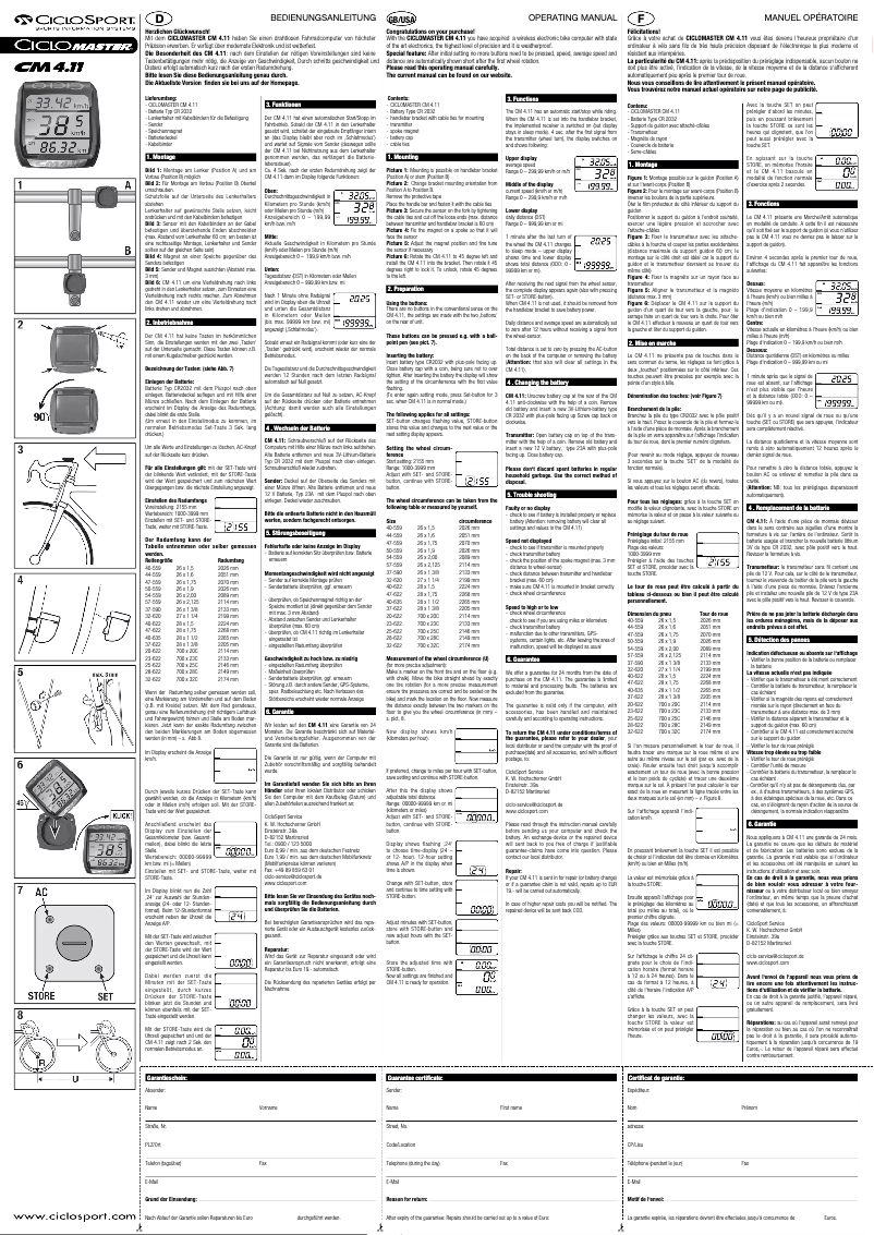 Page 1 of the manual User Manual Ciclo Master CM 4.11