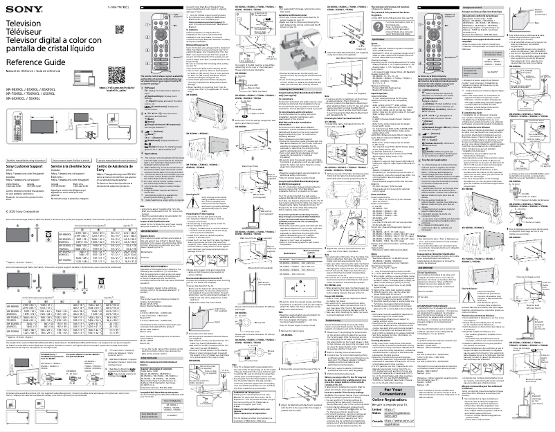 First page image of the manual for XR-85X90CL