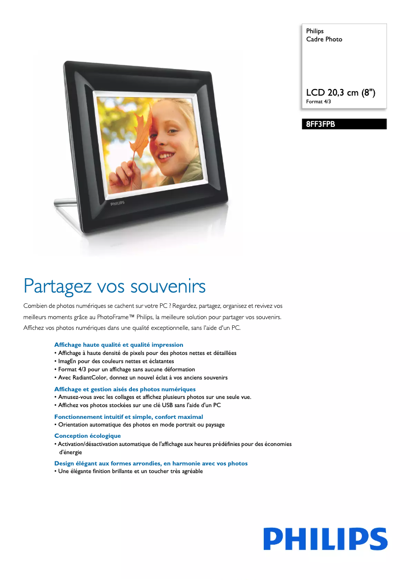 First page image of the manual for 8FF3FPB