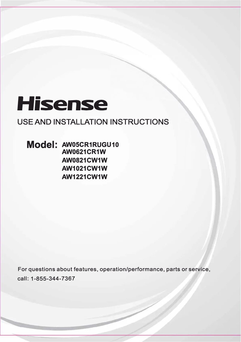 Page 1 of the manual User Manual Hisense AW1221CW1W