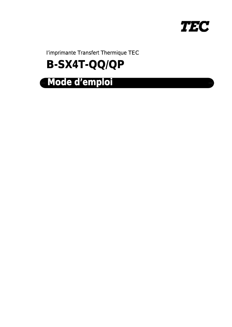 Page 1 of the manual User Manual TEC B-SX4T-QP