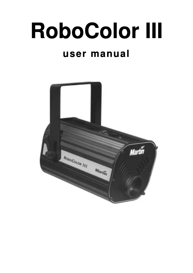 First page image of the manual for RoboColor III