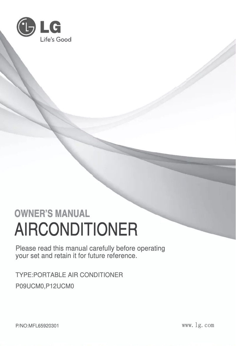 First page image of the manual for P09UCM0