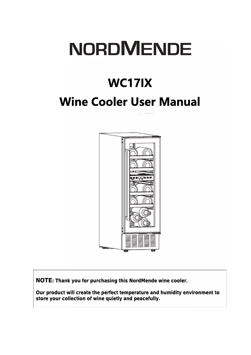 First page image of the manual for WC17IX