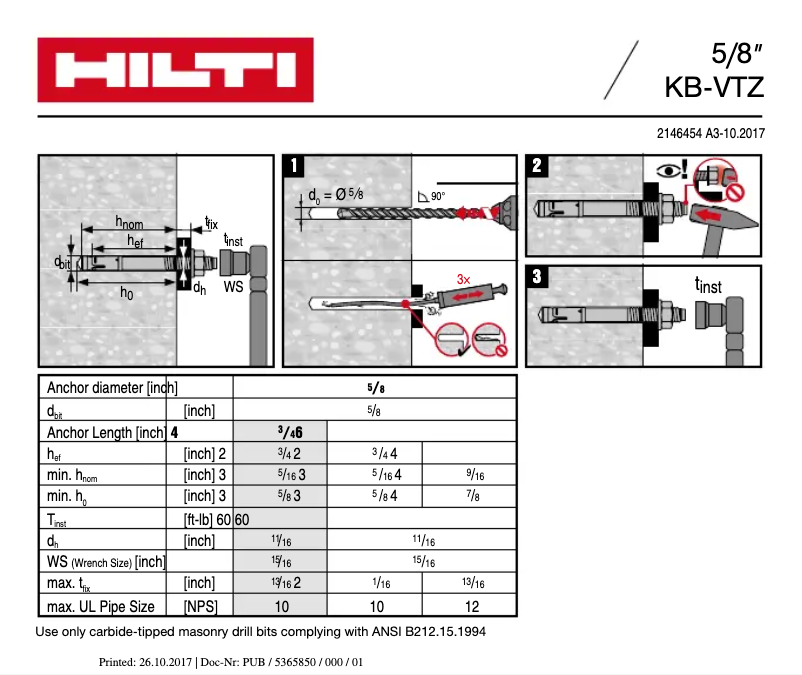 Page 1 of the manual User Manual Hilti VTZ CS