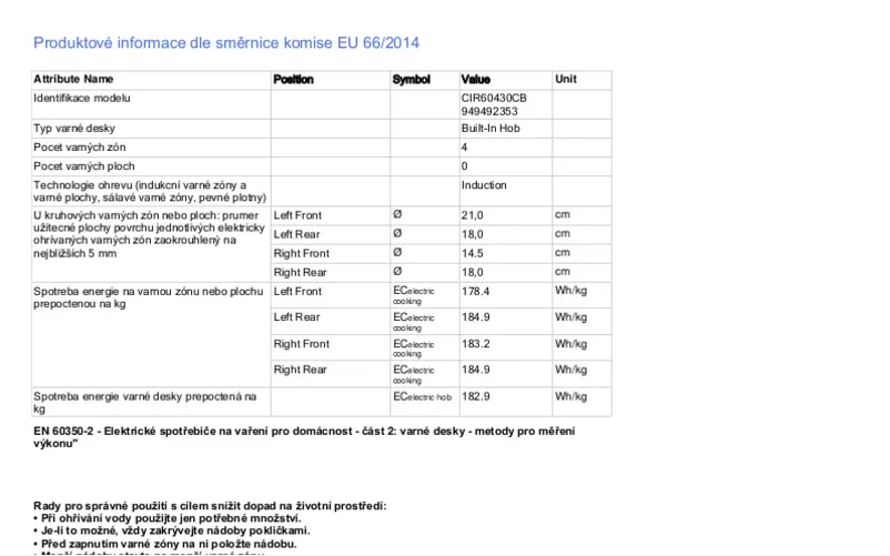 First page image of the manual for CIR60430CB