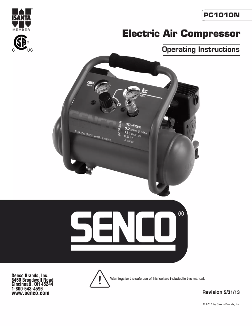Page 1 of the manual User Manual Senco PC1010N
