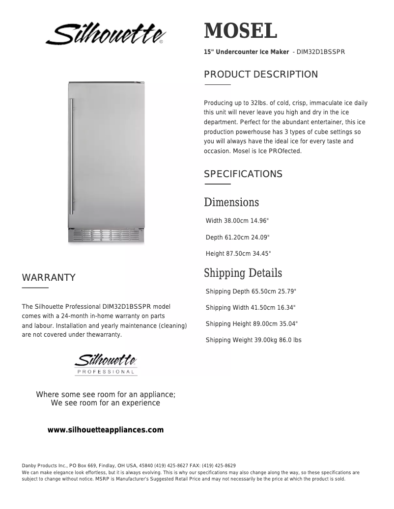 First page image of the manual for DIM32D1BSSPR