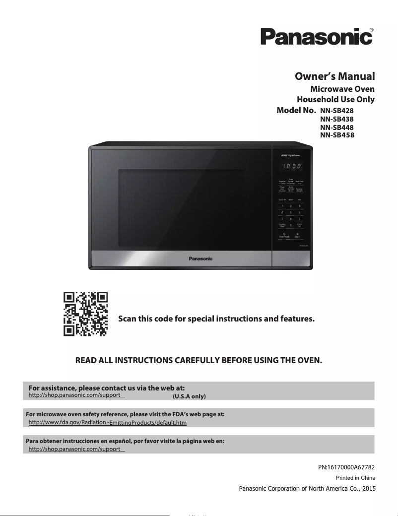 Page 1 of the manual User Manual Panasonic NN-SB438