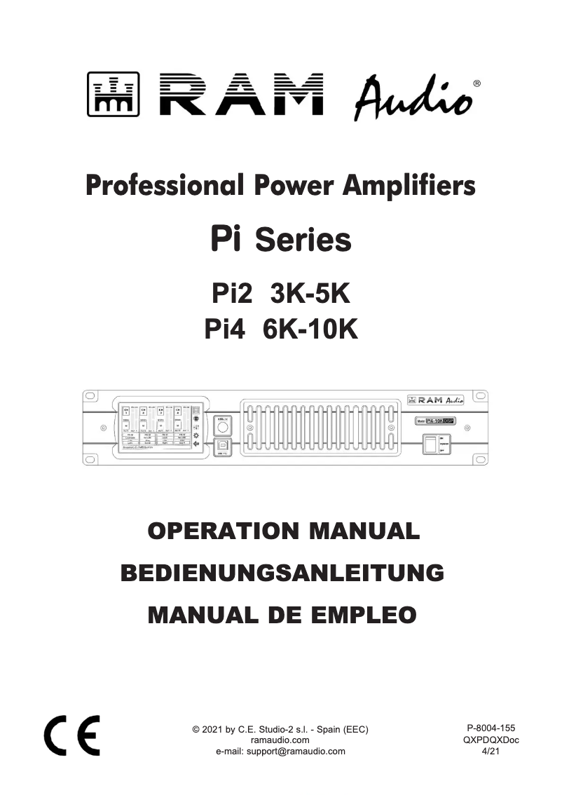 Page 1 of the manual User Manual Ram Audio Pi4-6K