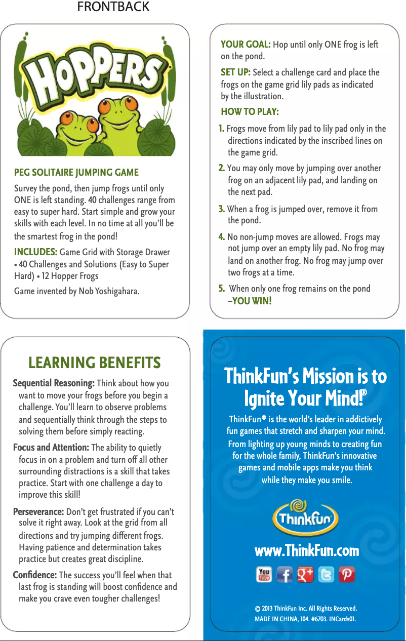 First page image of the manual for Hoppers