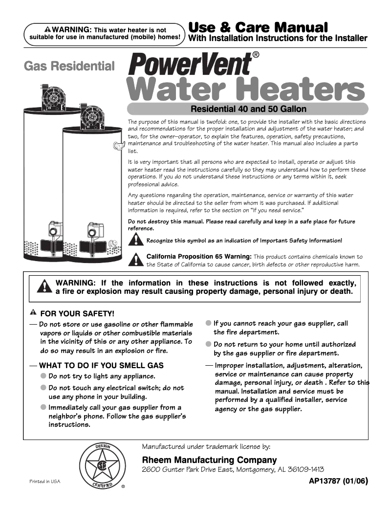 Page 1 of the manual Installation Guide GE GG50T06PVK