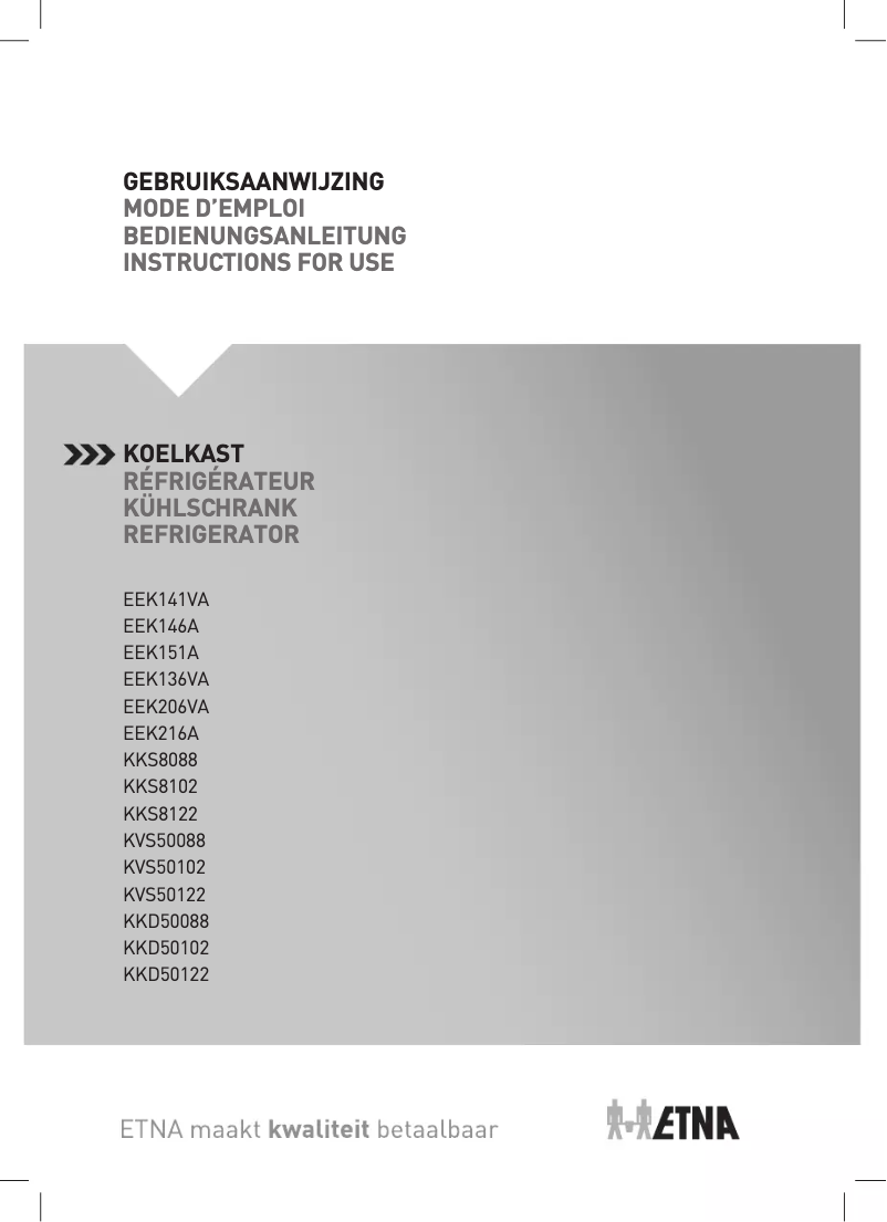 Page 1 of the manual User Manual Etna KVS50102