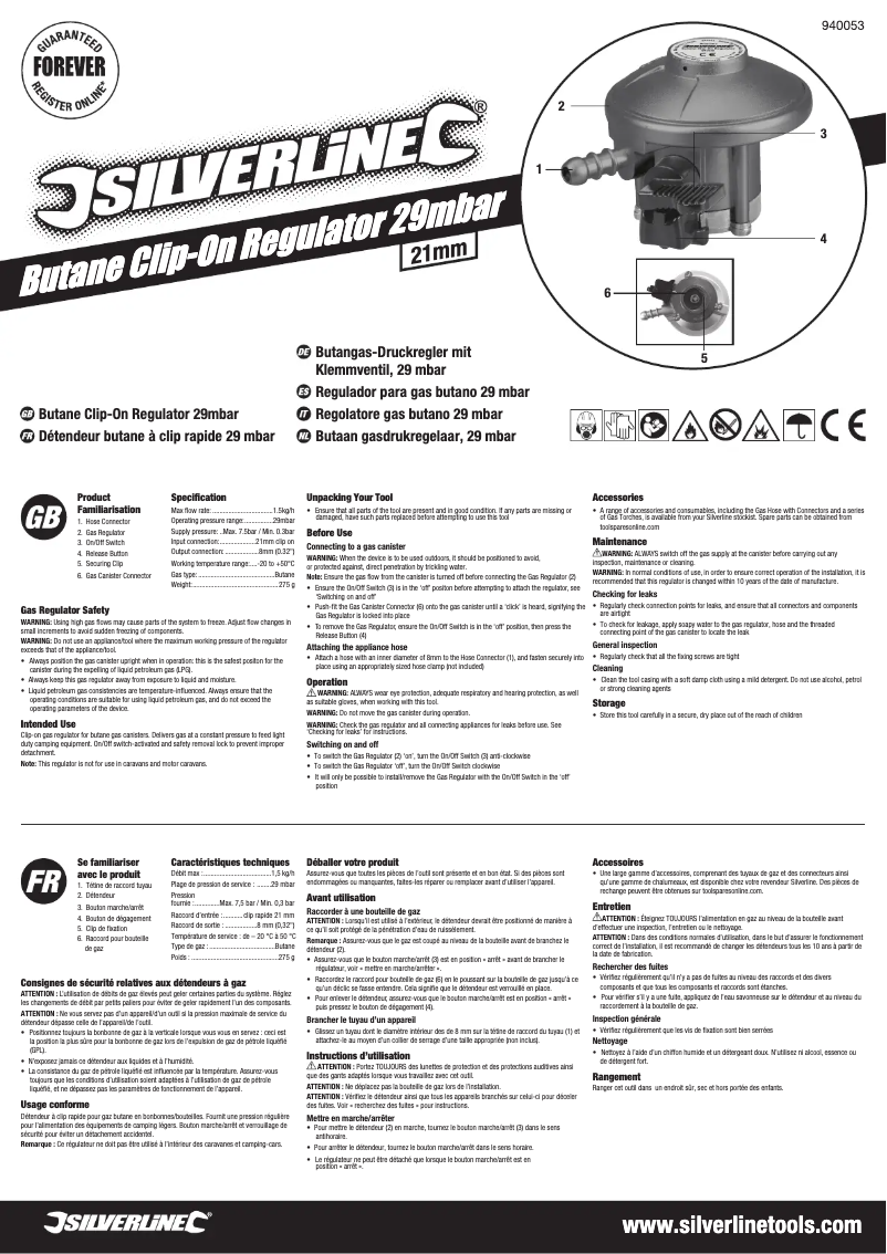First page image of the manual for 940053