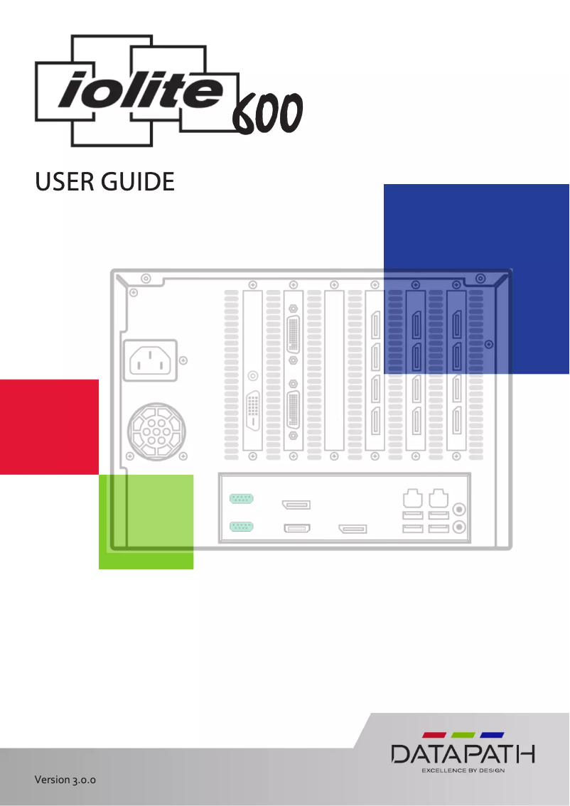 Page 1 of the manual User Manual Datapath iolite 600