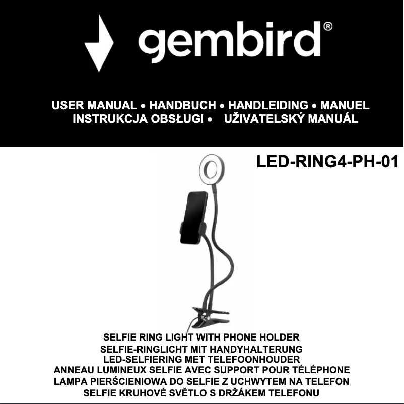Page 1 of the manual User Manual Gembird LED-RING4-PH-01