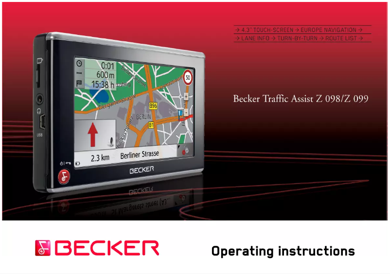 Page 1 of the manual User Manual Becker Traffic Assist z 099