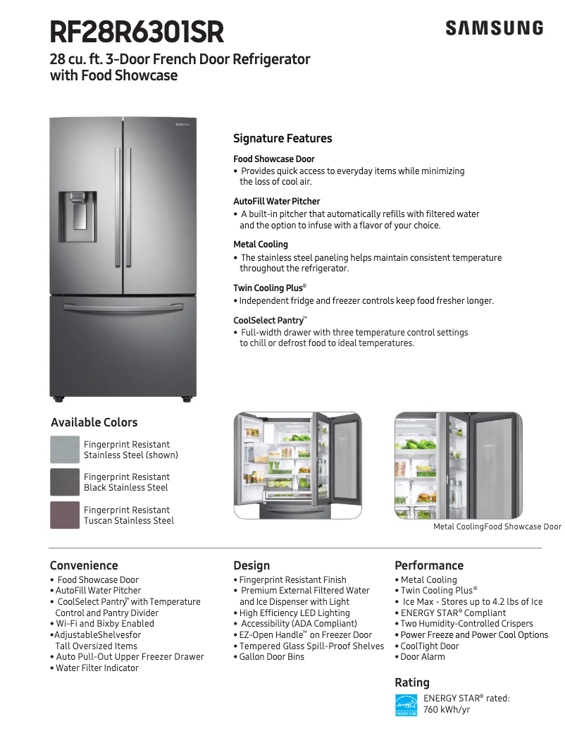 First page image of the manual for RF28R6301SG