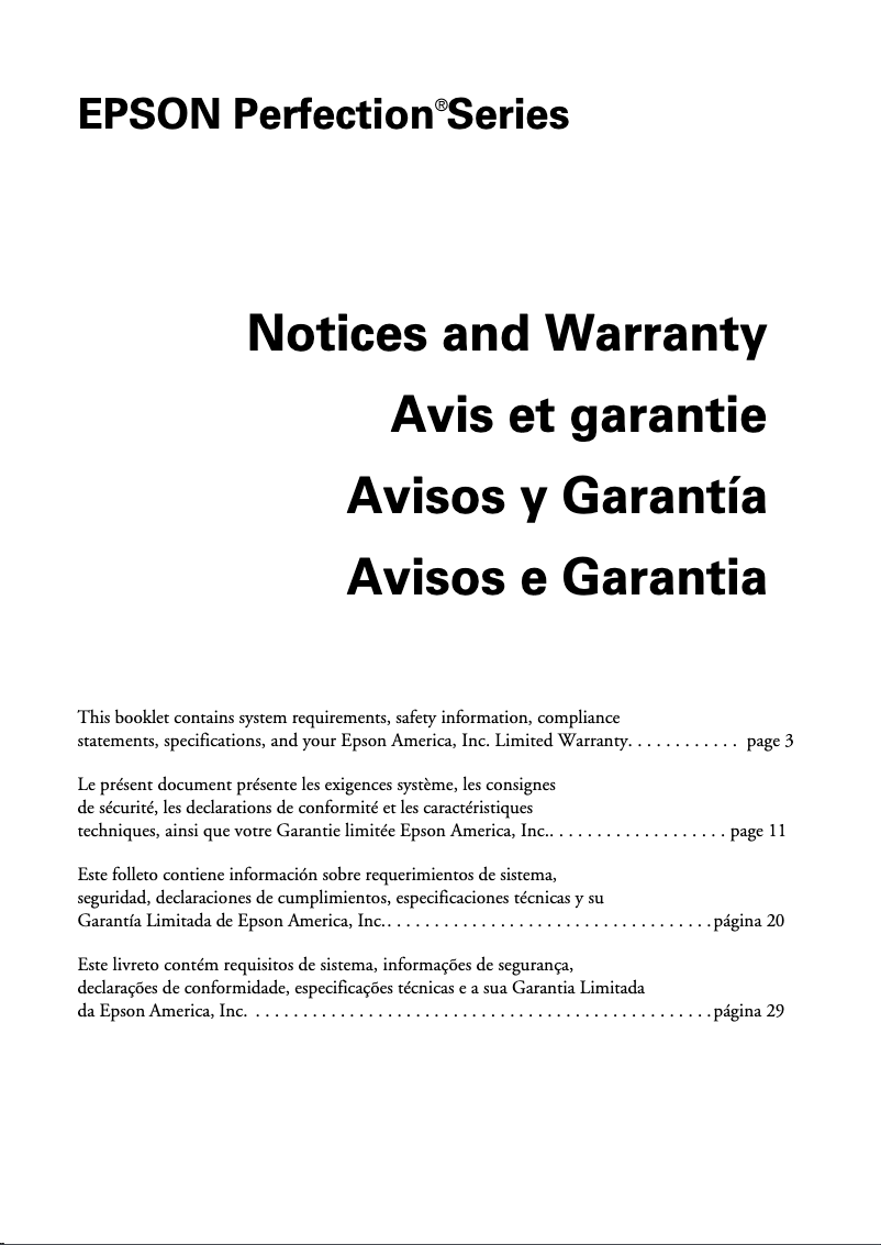 First page image of the manual for Perfection 1660 Photo
