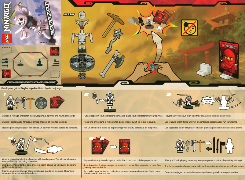First page image of the manual for Ninjago 2115
