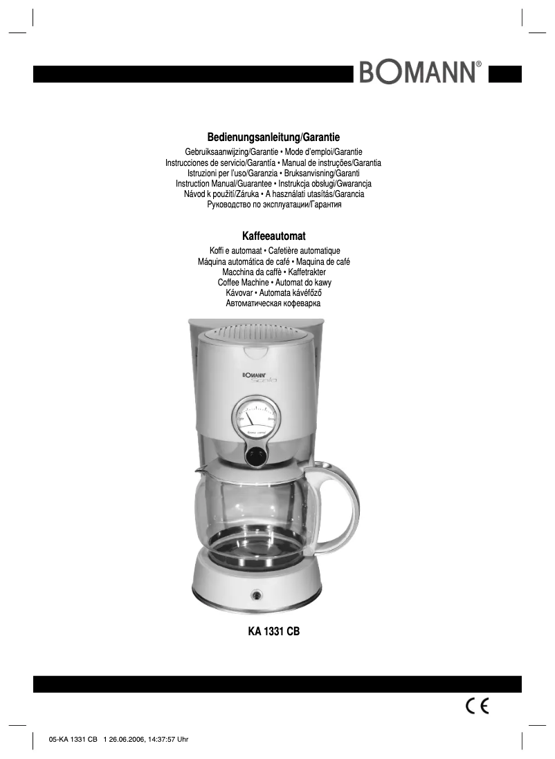 First page image of the manual for KA 1331 CB