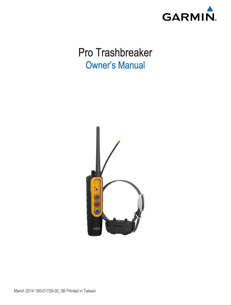 First page image of the manual for Pro Trashbreaker