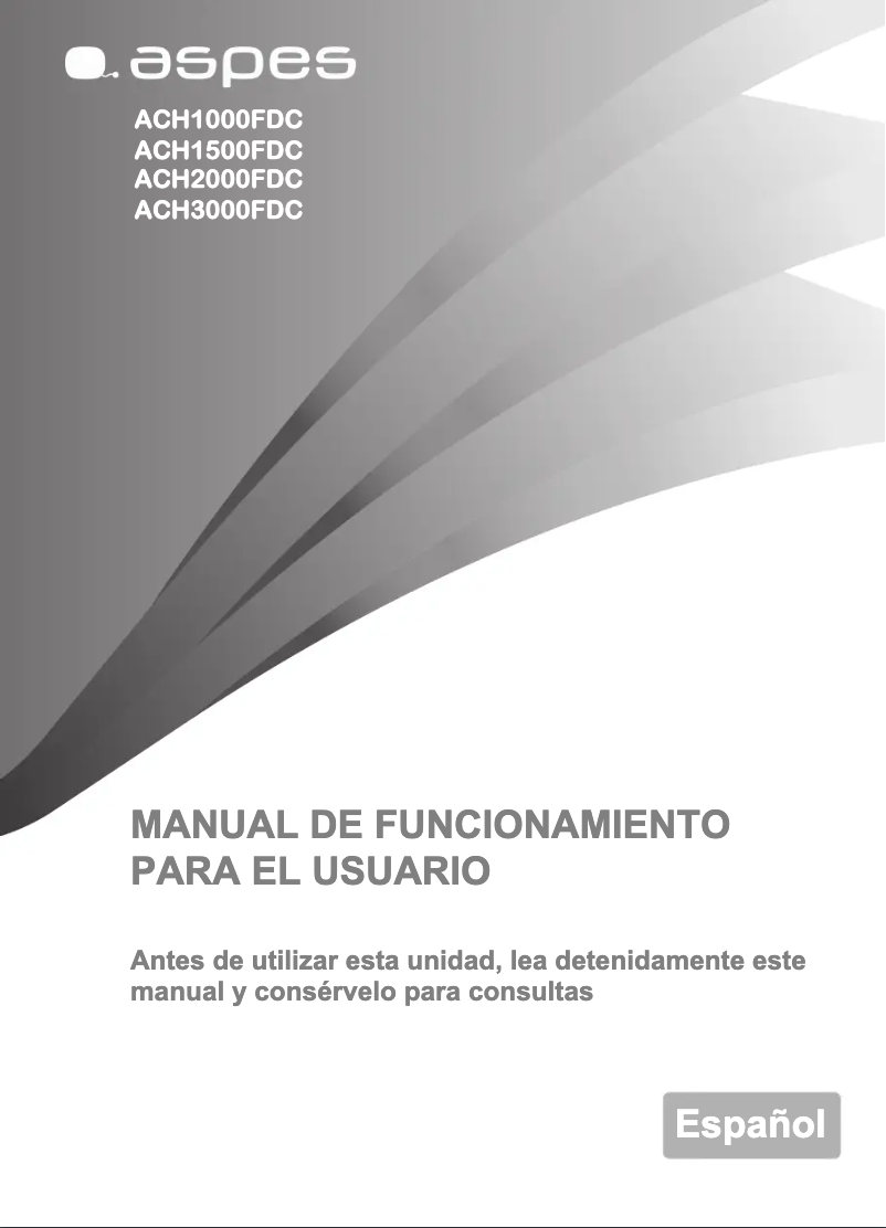 Page 1 of the manual User Manual Aspes ACH2000FDC