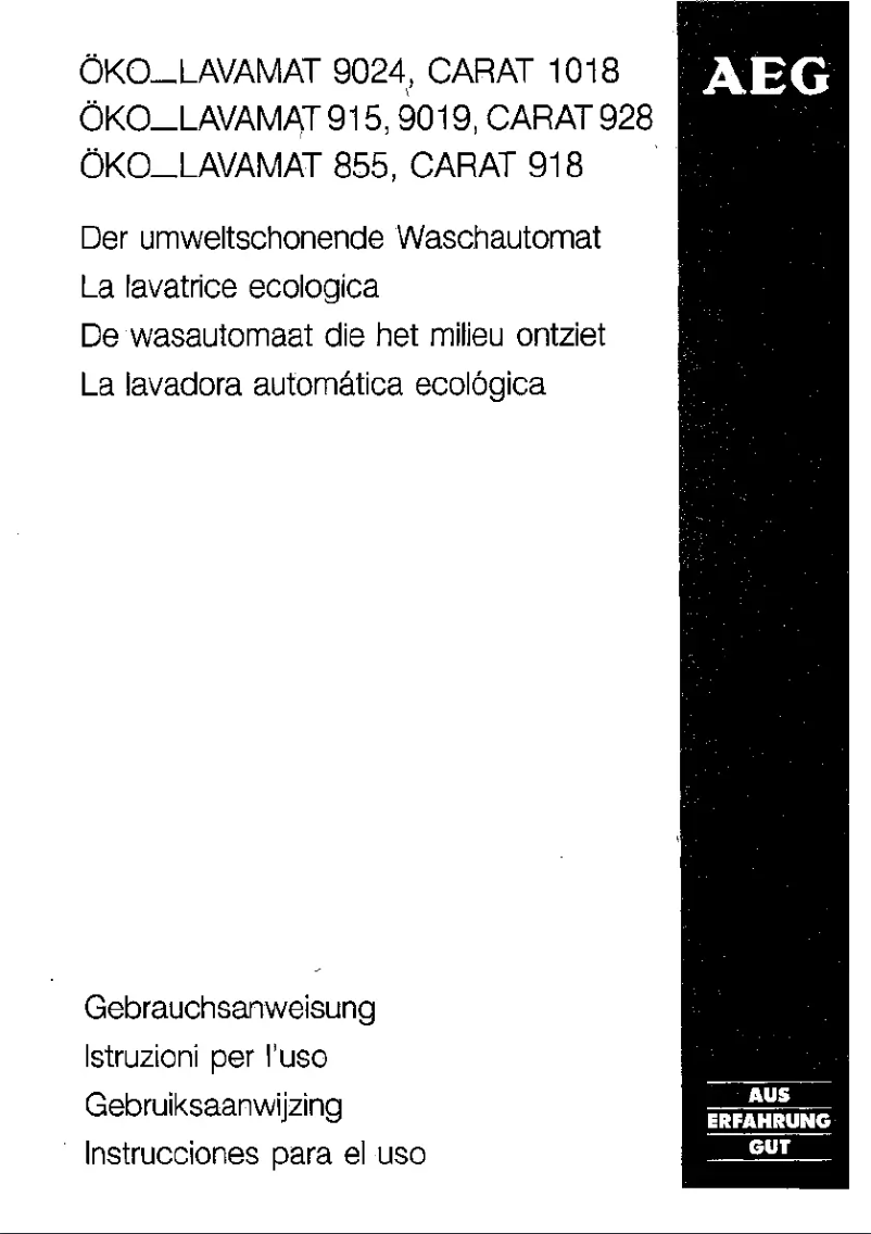 Page 1 of the manual User Manual AEG Lavamat 928