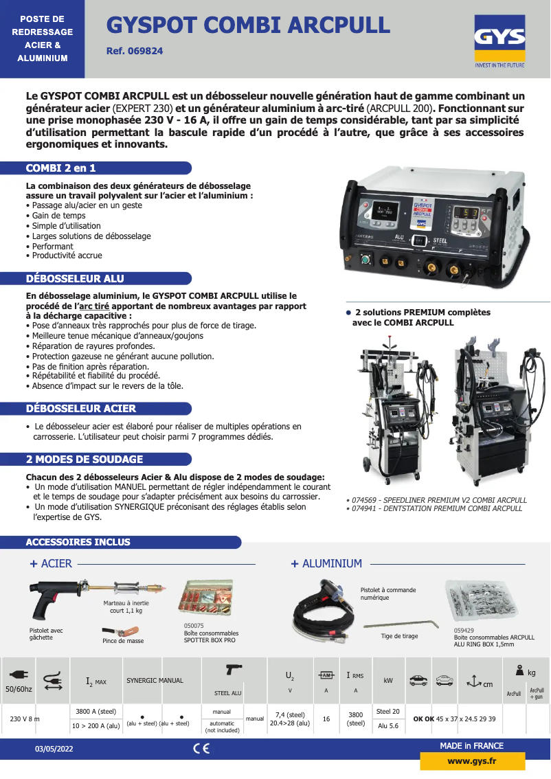 First page image of the manual for Gyspot Combi Arcpull