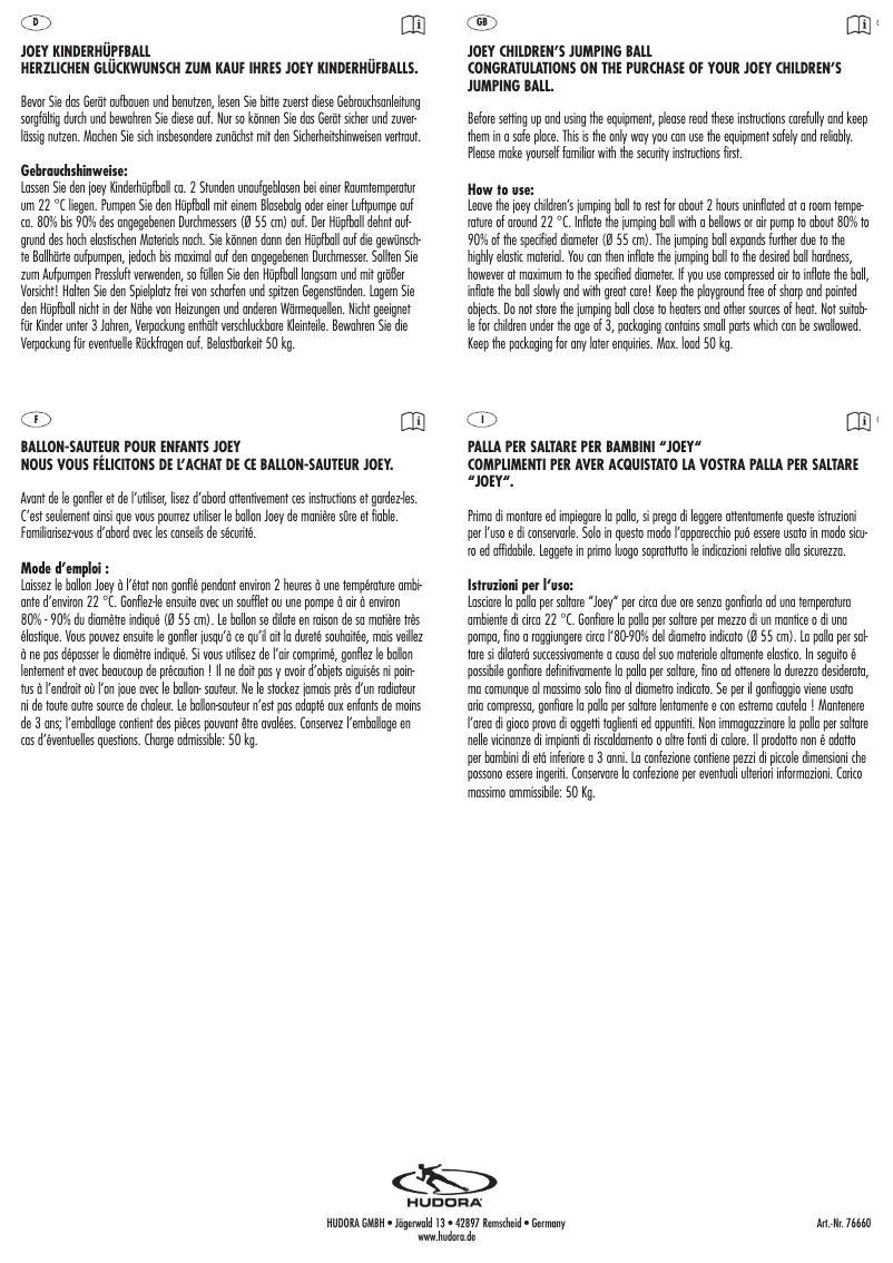 First page image of the manual for 76660