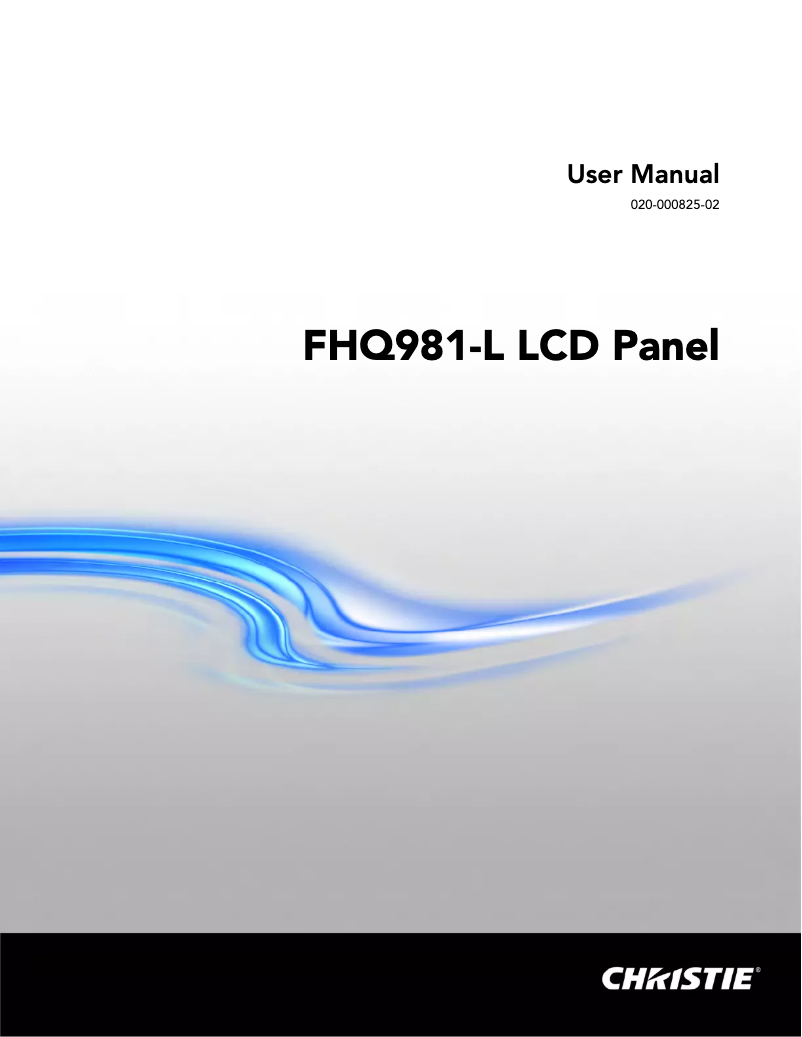 First page image of the manual for FHQ981-L