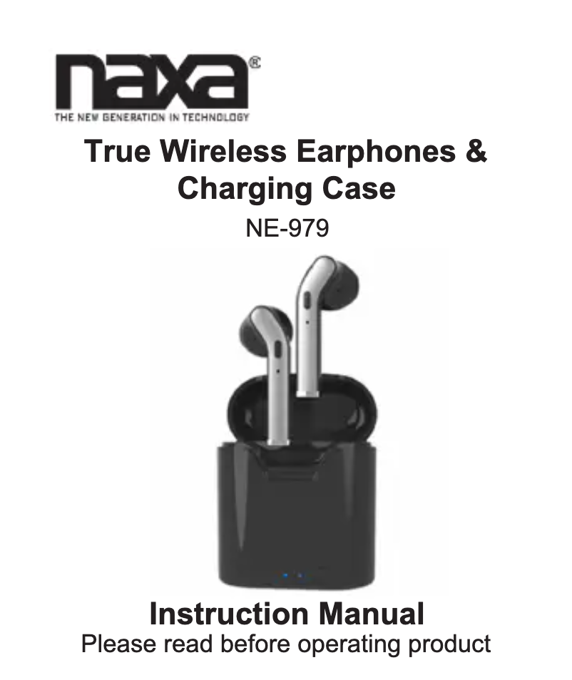 Page 1 of the manual User Manual Naxa NE-979