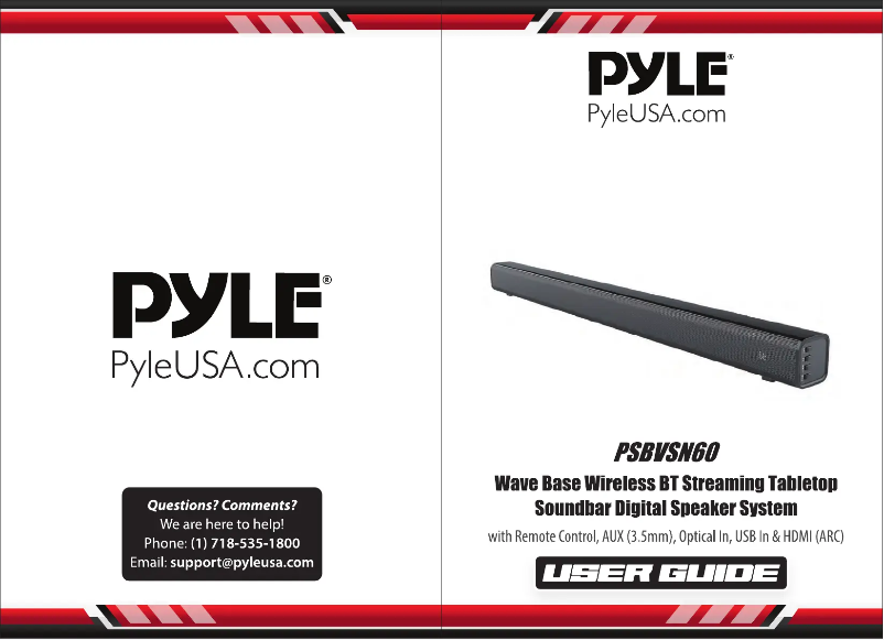 First page image of the manual for PSBVSN60