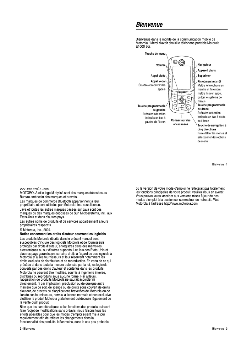 First page image of the manual for E1000