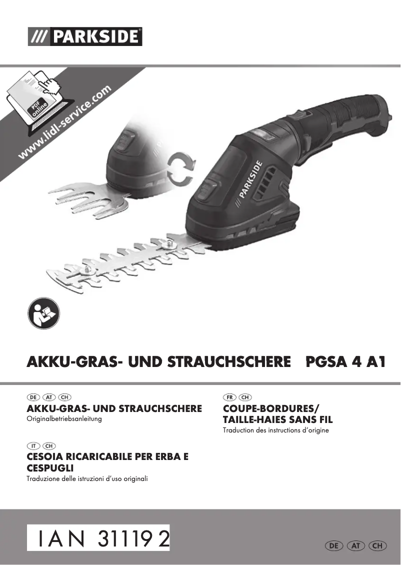 First page image of the manual for PGSA 4 A1