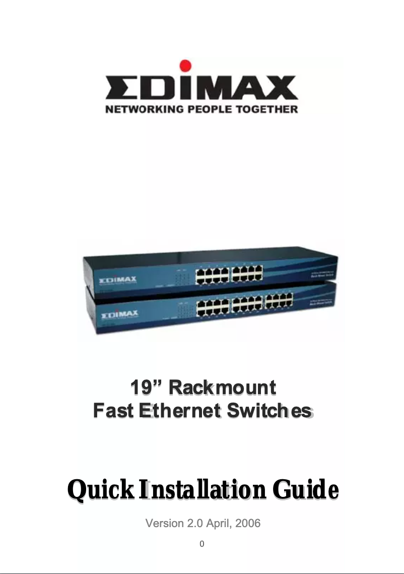 Page 1 of the manual Instruction Manual Edimax ES-3124RL
