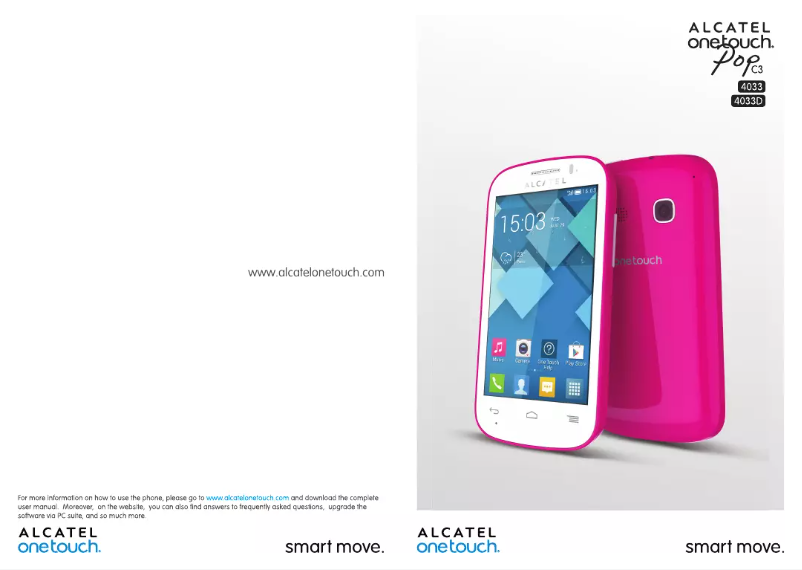 Page 1 of the manual User Manual Alcatel One Touch Pop C3 4033X