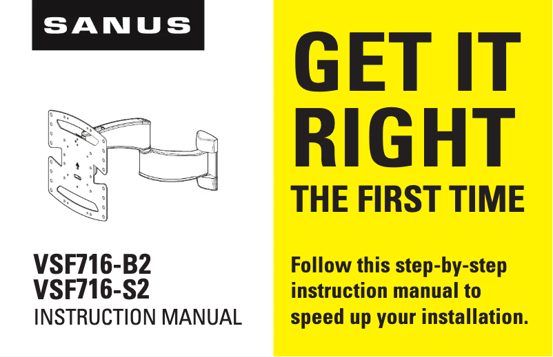 First page image of the manual for VSF716-B2