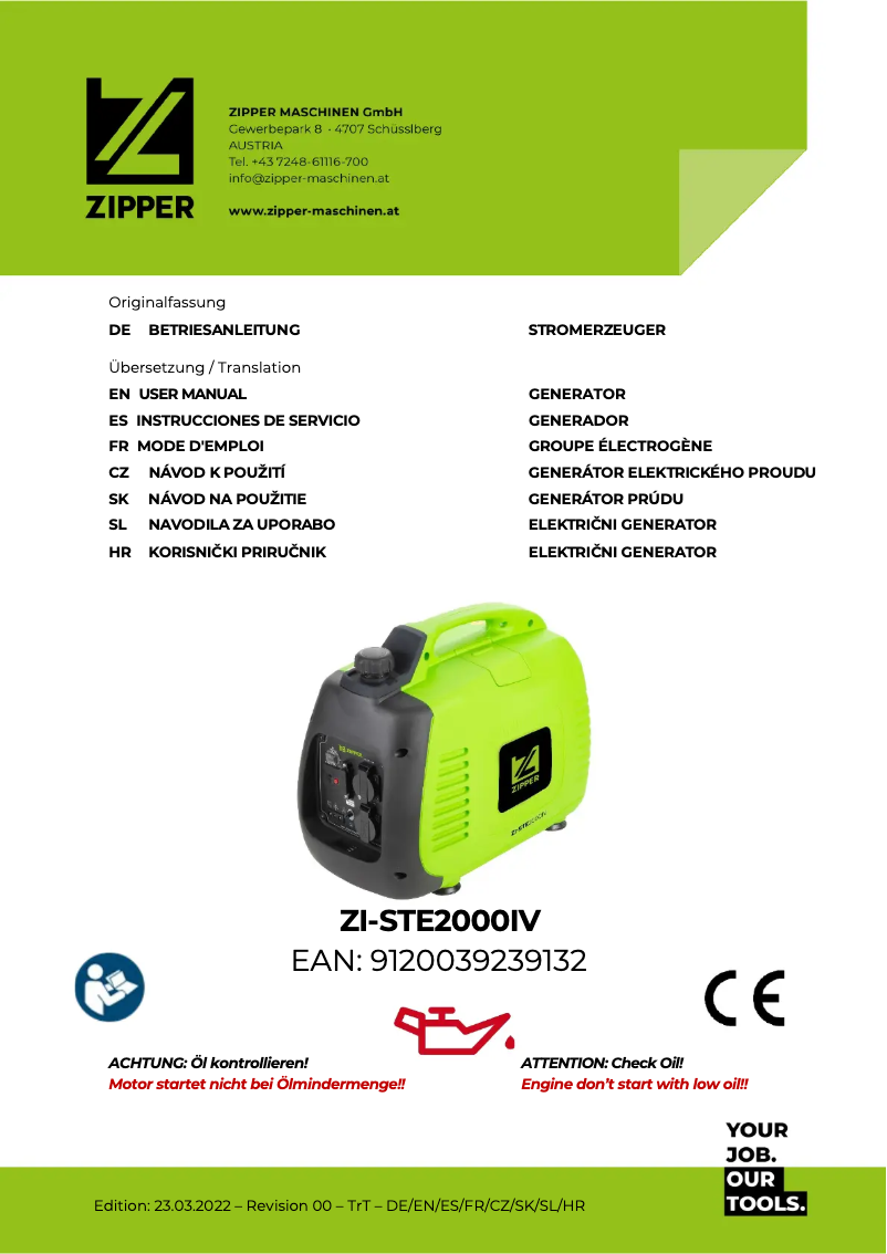 Page 1 of the manual User Manual Zipper ZI-STE2000IV