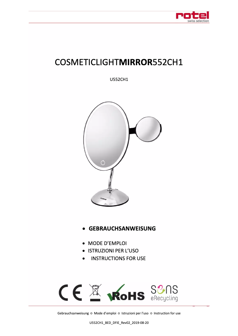 Image de la première page du manuel de l'appareil U552CH1