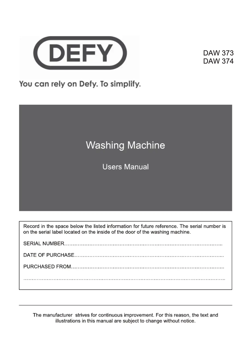 First page image of the manual for DAW 373