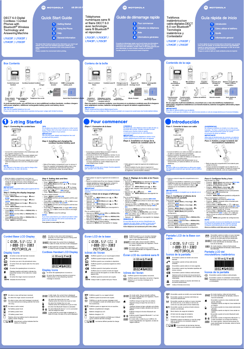 Page 1 of the manual User Manual Motorola L702CBT