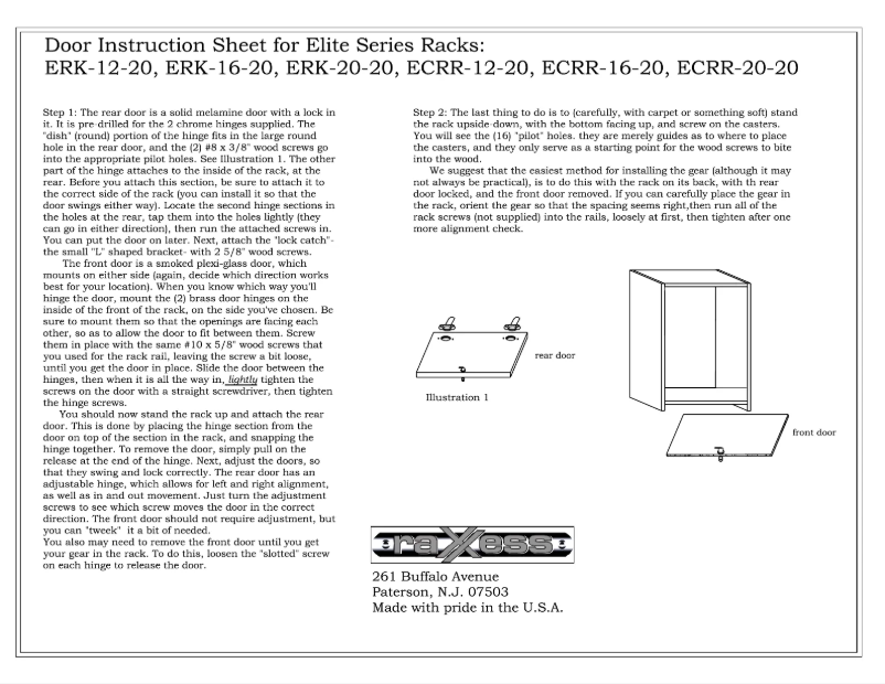First page image of the manual for ERKD-16