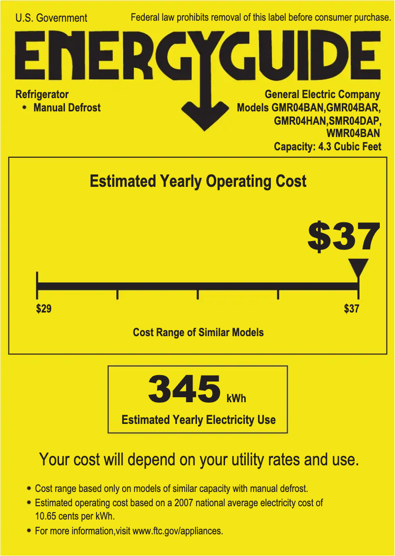 First page image of the manual for GMR04HANBS