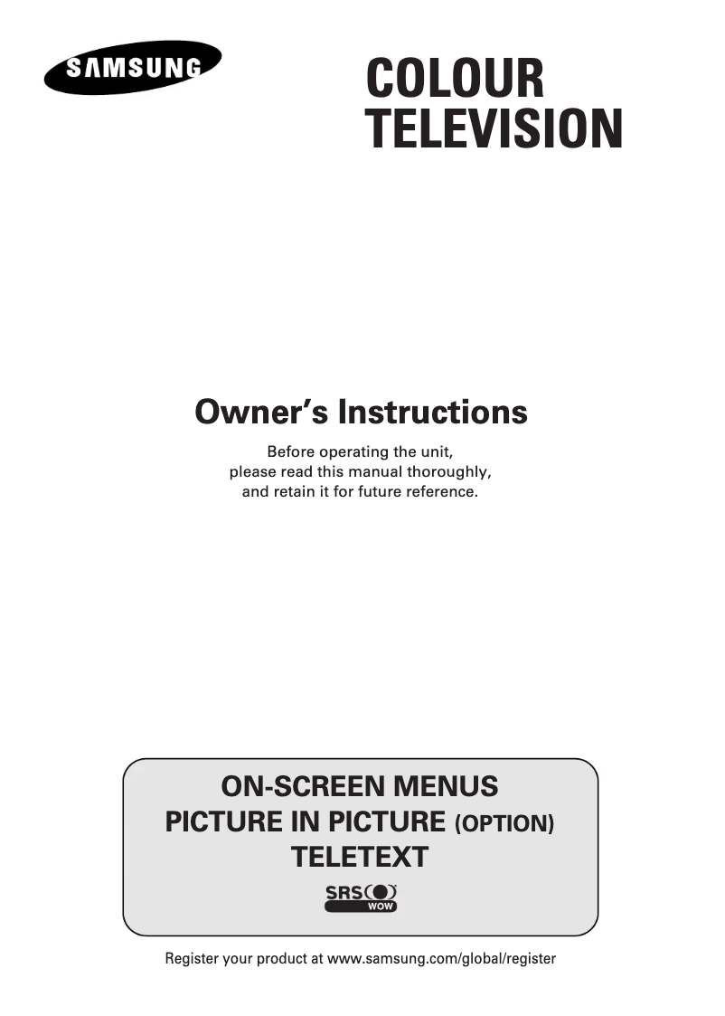 Page 1 of the manual User Manual Samsung WS-28M166V